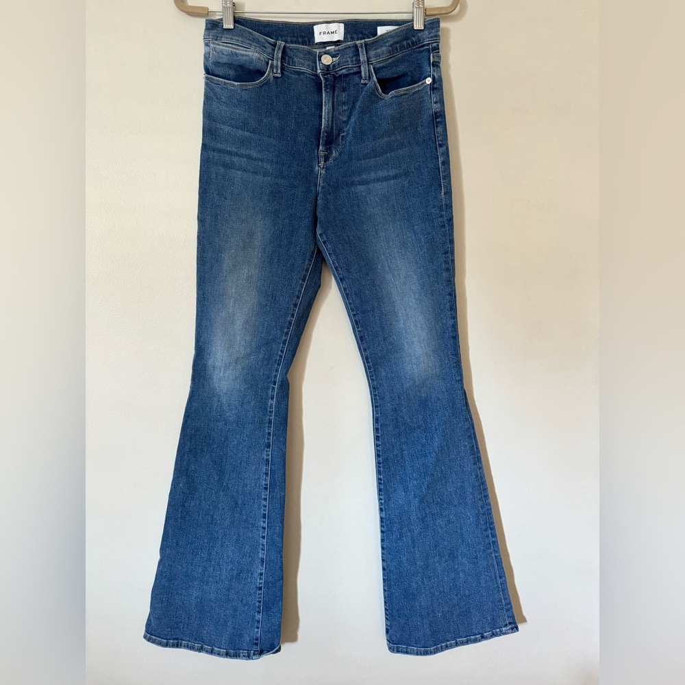 Frame Le High Flare Denim Blue Jeans size 30